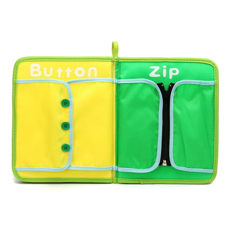 Kids Montessori Learn to Dress Boards Quiet Book Lace Snap Button Tie Zip Buckle 